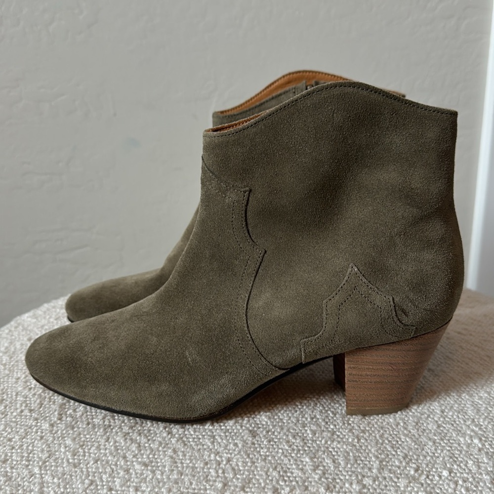 Isabel Marant Olive Suede Ankle Booties - Picture 3 of 11